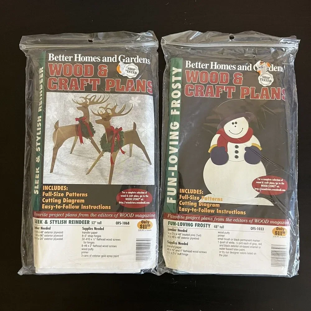 Better Homes and‎ Gardens Wood & Craft Plan Reindeer Snowman Patterns Christmas